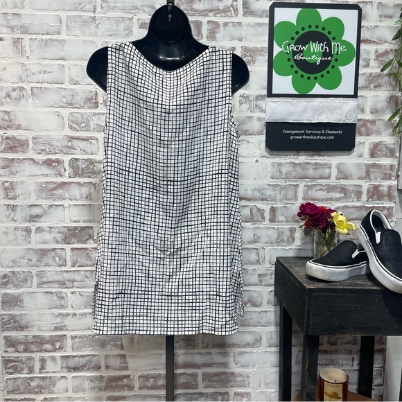 Eileen Fisher Black and White Checkered Blouse - Picture 2 of 7